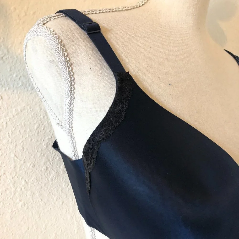 MAIDENFORM Bra Women's Size 34DD Blue Navy Lace Details